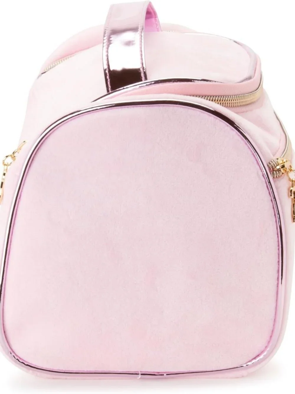 Pink Velour Makeup Bag | Travel Cosmetic Organizer with Rhinestones & Hanging